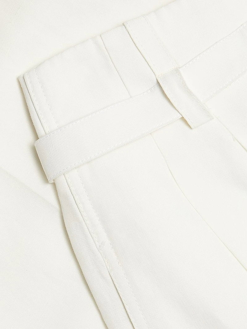 Jules Belted Linen-Blend Flared Pants