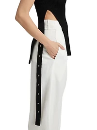 Rita Rib-Knit Sleeveless Side-Slit Top