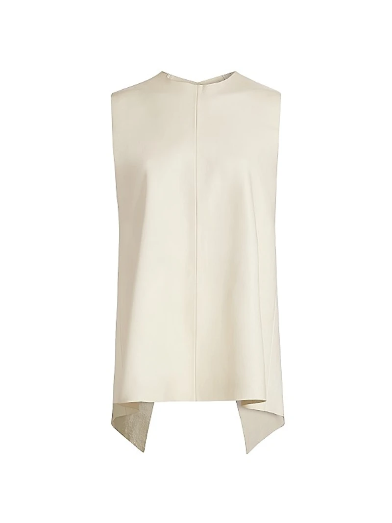 Noa Buckle-Detailed Leather Open Back Top