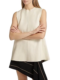 Noa Buckle-Detailed Leather Open Back Top