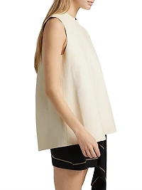 Noa Buckle-Detailed Leather Open Back Top