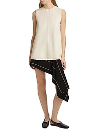 Noa Buckle-Detailed Leather Open Back Top