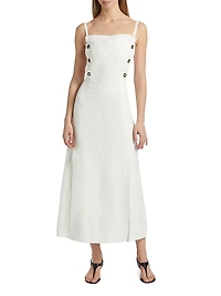 Candice Linen-Blend A-Line Maxi Dress