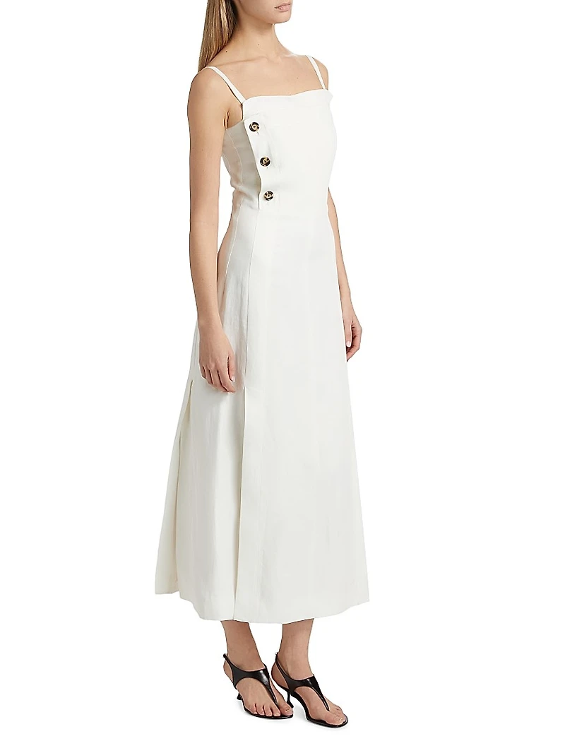 Candice Linen-Blend A-Line Maxi Dress