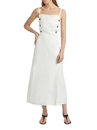 Candice Linen-Blend A-Line Maxi Dress