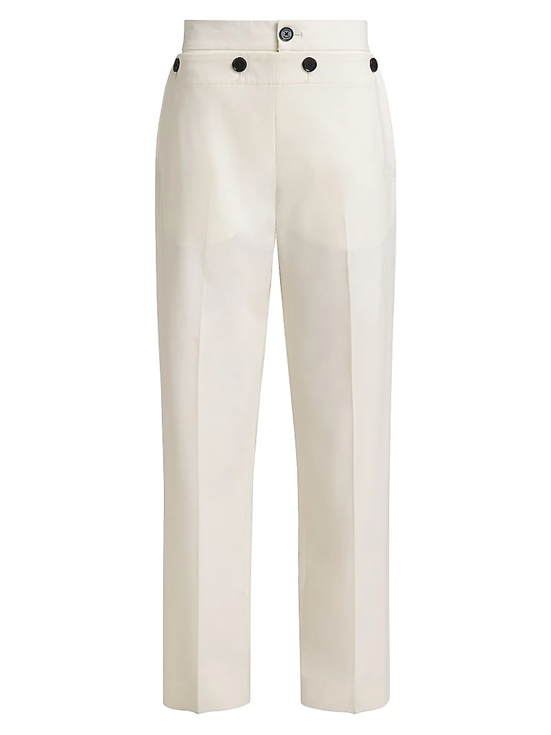 Oliver Wool Gabardine High-Waist Straight-Leg Pants