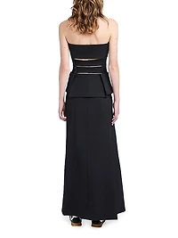 Wool-Blend Cut-Out Strapless Gown