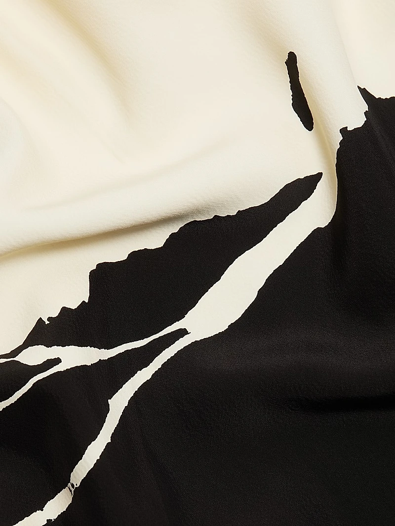 Ophelia Abstract Colorblocked Strapless Gown