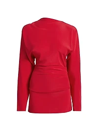 Keegan Stretch Silk-Blend Asymmetric Top