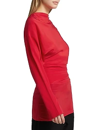 Keegan Stretch Silk-Blend Asymmetric Top