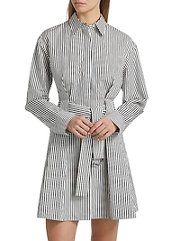 Viola Stripe Poplin Mini Shirtdress