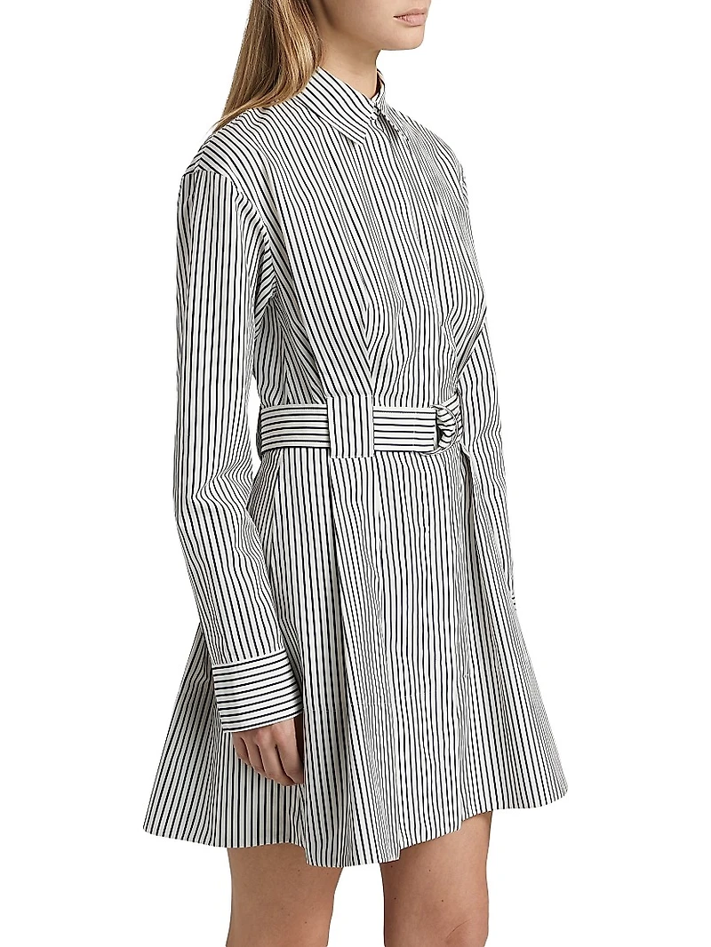 Viola Stripe Poplin Mini Shirtdress