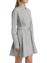 Viola Stripe Poplin Mini Shirtdress