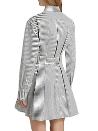 Viola Stripe Poplin Mini Shirtdress