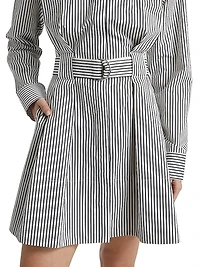 Viola Stripe Poplin Mini Shirtdress