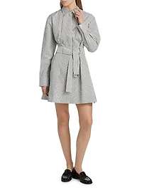 Viola Stripe Poplin Mini Shirtdress