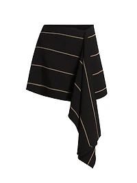 Rae Striped A-Line Asymmetric Miniskirt