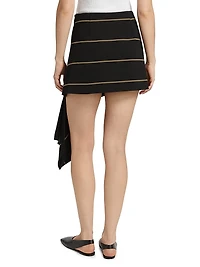 Rae Striped A-Line Asymmetric Miniskirt