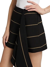 Rae Striped A-Line Asymmetric Miniskirt