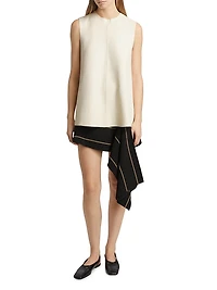 Rae Striped A-Line Asymmetric Miniskirt