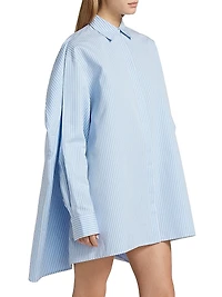Isla Striped Cotton & Silk Poplin Mini-Shirtdress