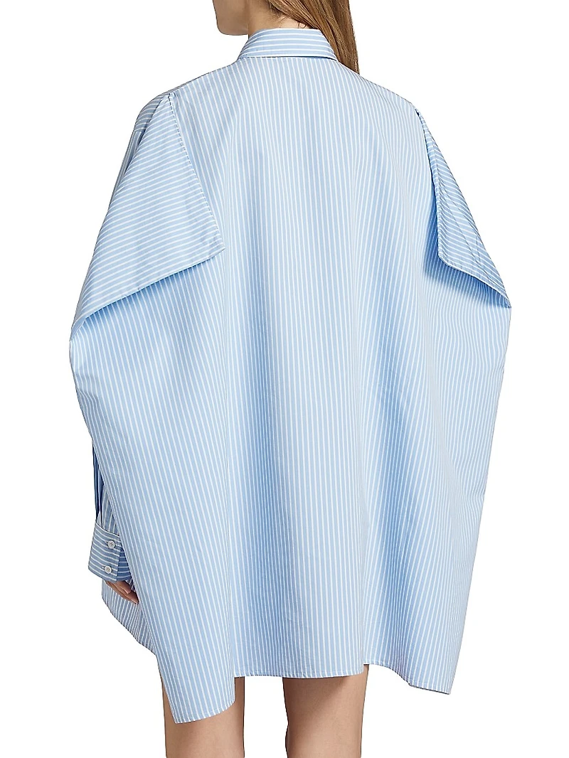 Isla Striped Cotton & Silk Poplin Mini-Shirtdress