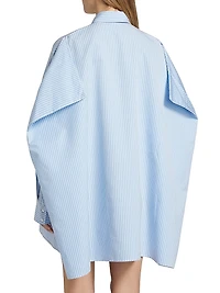 Isla Striped Cotton & Silk Poplin Mini-Shirtdress