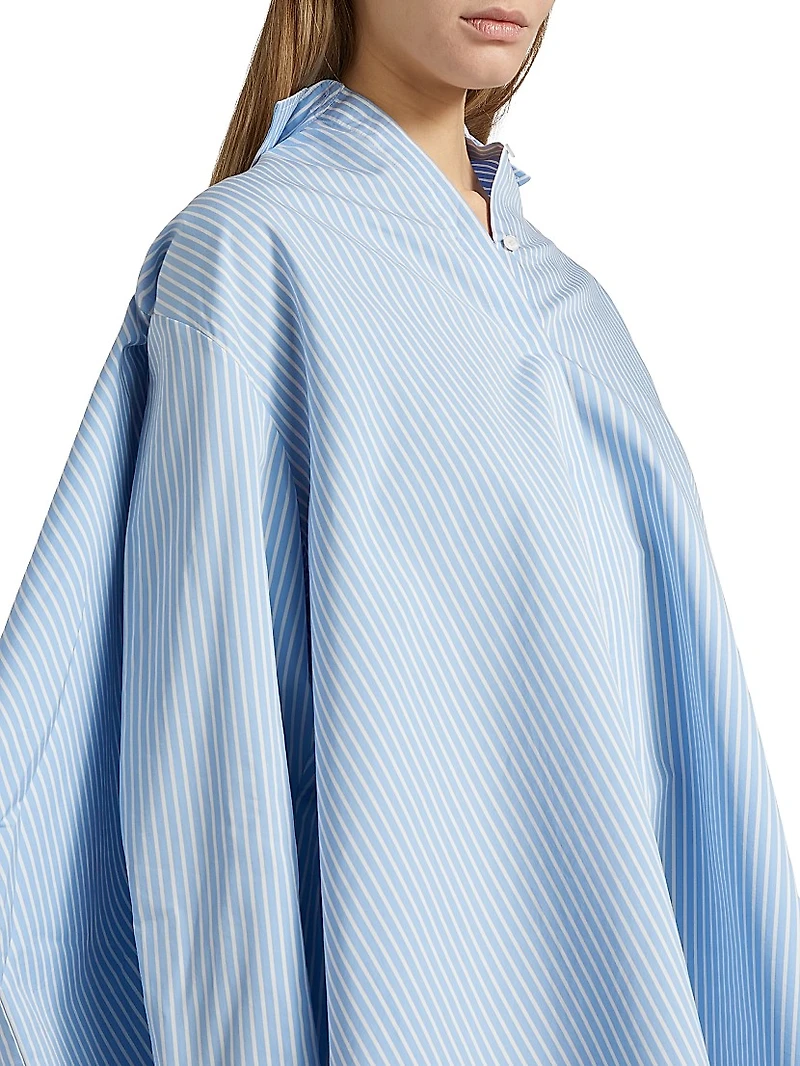 Isla Striped Cotton & Silk Poplin Mini-Shirtdress