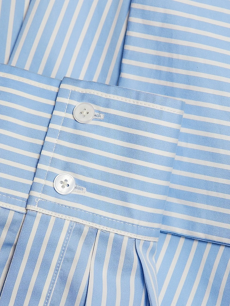 Isla Striped Cotton & Silk Poplin Mini-Shirtdress