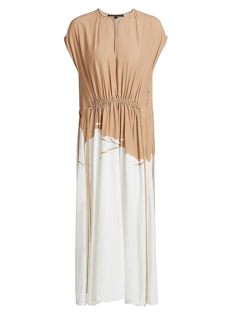 Ezra Dip-Dye Drawstring Waist Midi-Dress