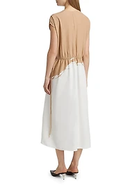 Ezra Dip-Dye Drawstring Waist Midi-Dress