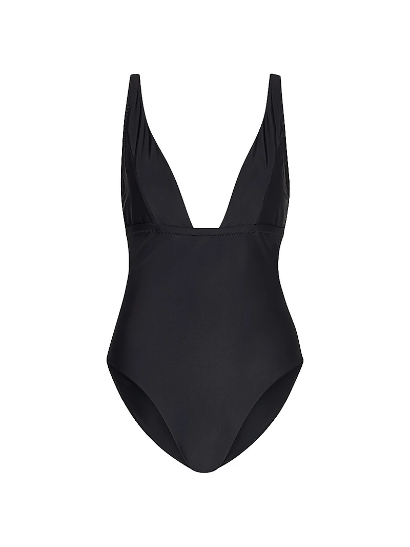 Plunging V-neck One-Piece Swimsuit