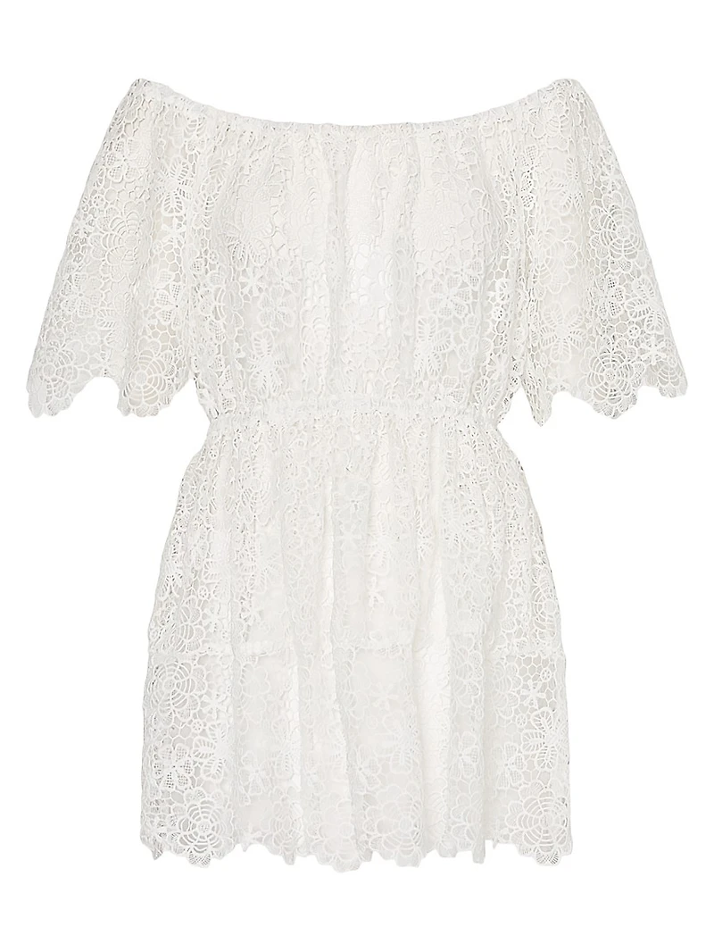 Swirl Lace Cover-Up Minidress