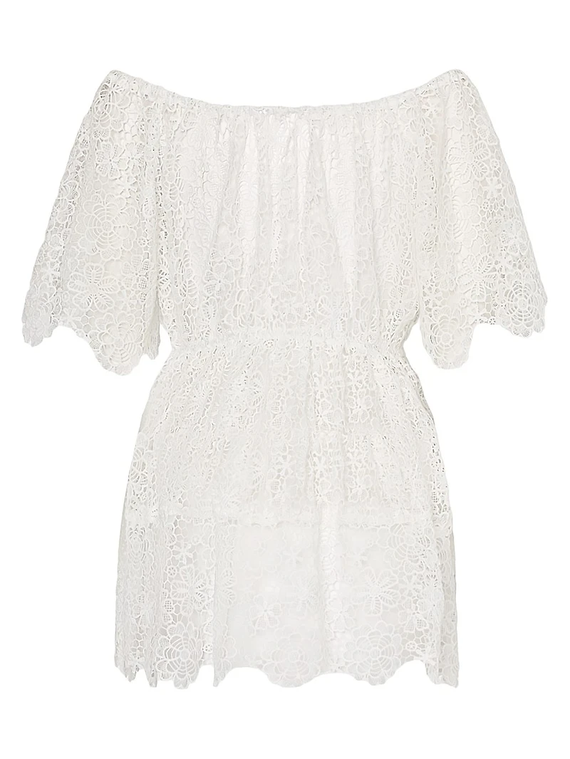 Swirl Lace Cover-Up Minidress