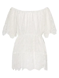 Swirl Lace Cover-Up Minidress