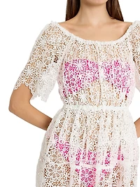Swirl Lace Cover-Up Minidress