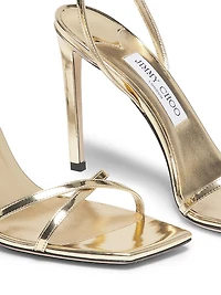 Metz 110MM Metallic Leather Stiletto Sandals