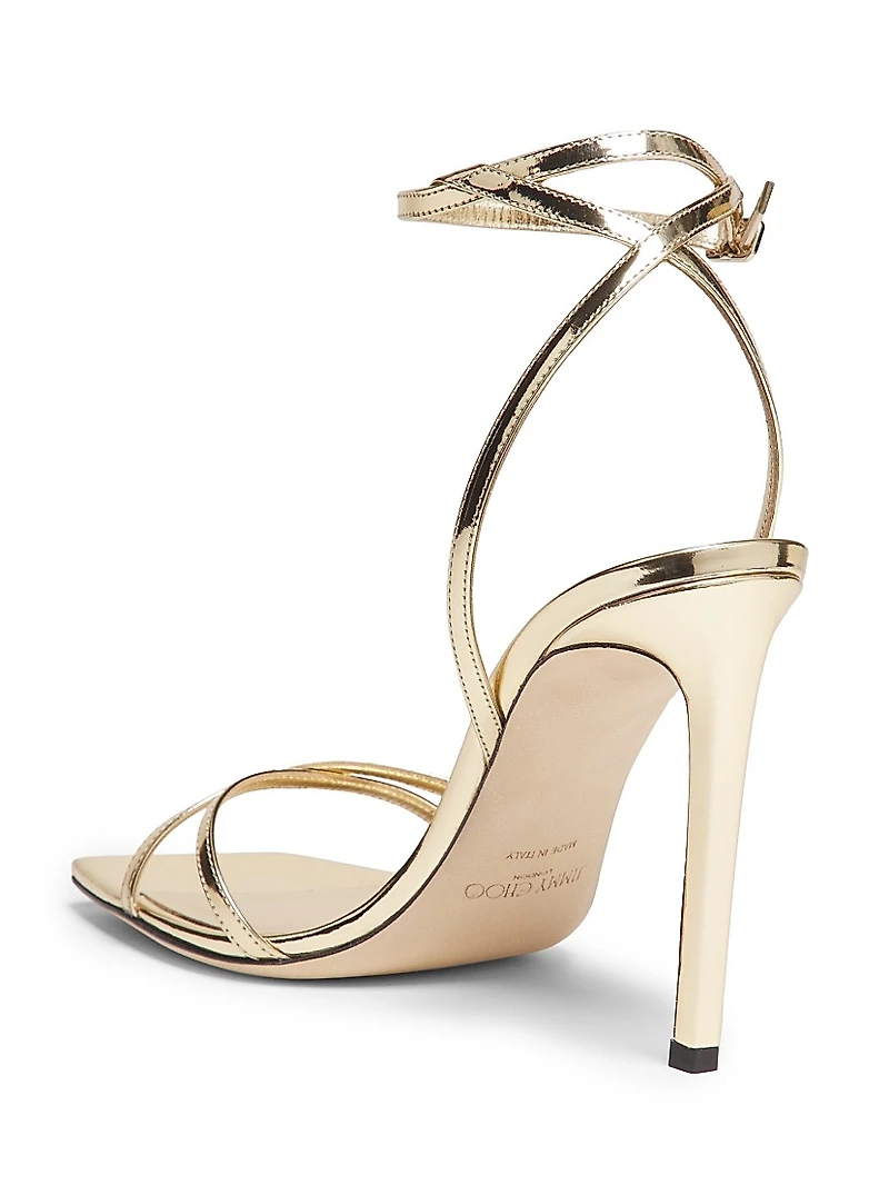 Metz 110MM Metallic Leather Stiletto Sandals