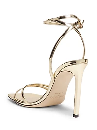 Metz 110MM Metallic Leather Stiletto Sandals