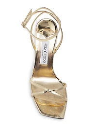 Metz 110MM Metallic Leather Stiletto Sandals