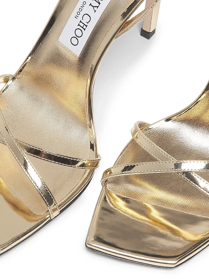 Metz 110MM Metallic Leather Stiletto Sandals