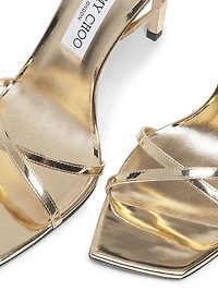 Metz 110MM Metallic Leather Stiletto Sandals