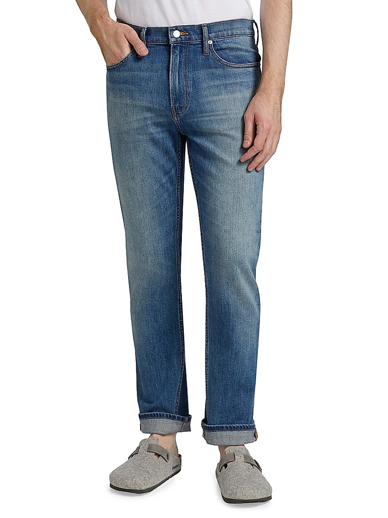 Modern Straight-Leg Washed Jeans