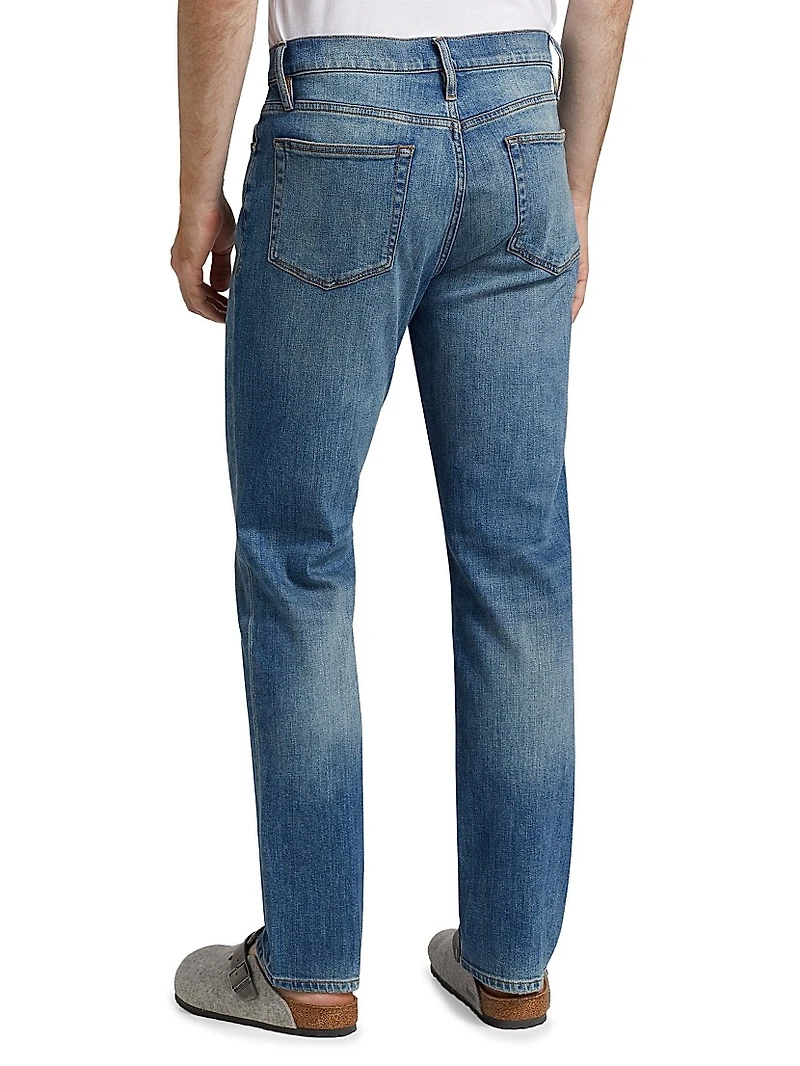Modern Straight-Leg Washed Jeans