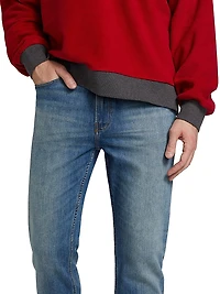 Modern Straight-Leg Washed Jeans