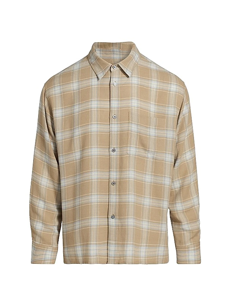 Plaid Button-Front Shirt