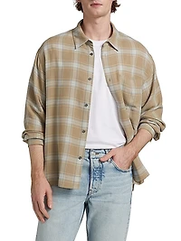 Plaid Button-Front Shirt