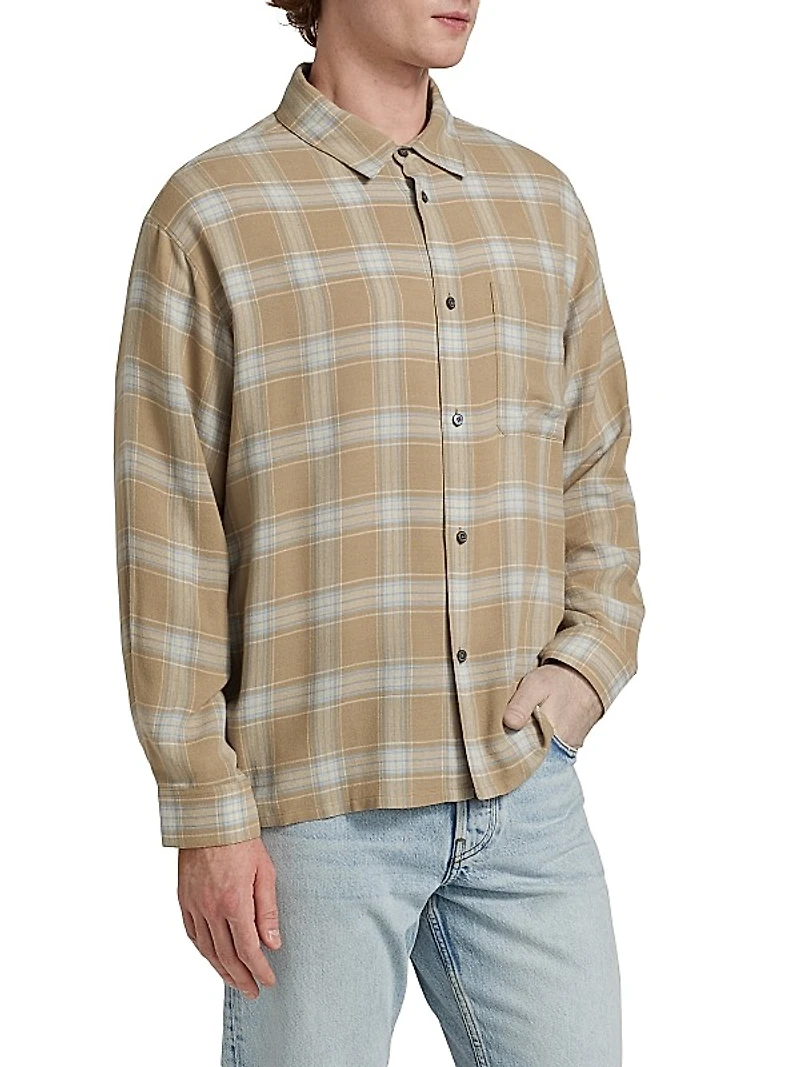 Plaid Button-Front Shirt