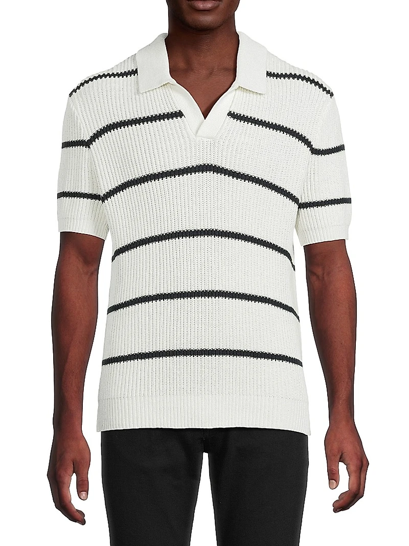 Striped Polo Sweater