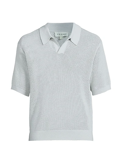 Open Weave Polo Sweater